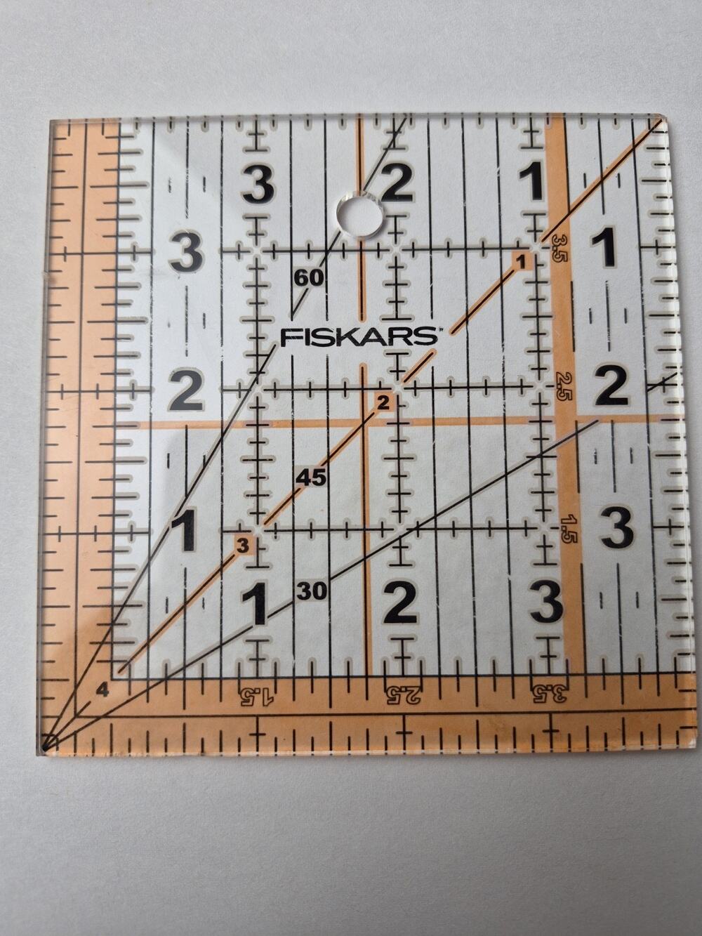 Fiskars Quilting Square Ruler Acrylic 4.5" x 4.5" Seam Allowance Crafts Sewing